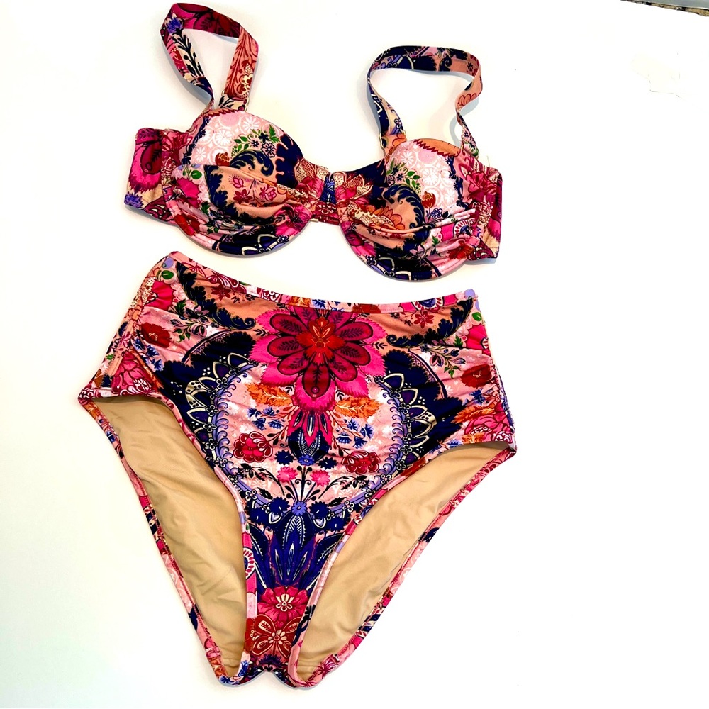 ZIMMERMANN Balconette Bikini Top 1 A/B & High Waist High Leg Biking Bottom 0